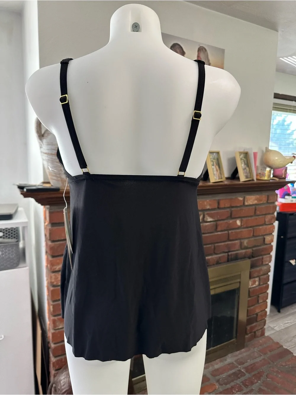 Beyond Control Black Ruffle Hem Swim Tankini Top - Picture 4 of 5